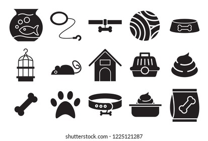 glyph pets accessories icon pack, modern concept, simple design 