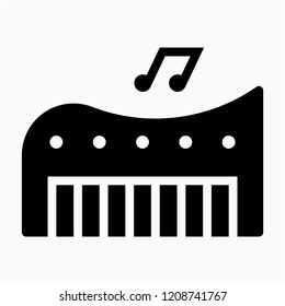 Glyph piano toy pixel perfect vector icon