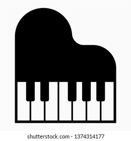 Glyph piano vector icon