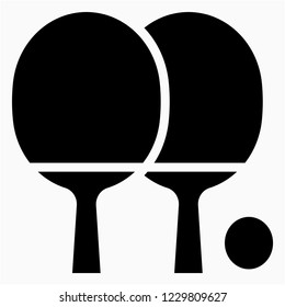 Glyph ping pong ball vector icon