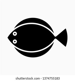Glyph plaice vector icon