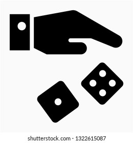 Glyph play dice vector icon