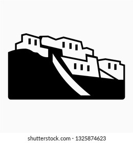 Glyph Potala palace pixel perfect vector icon