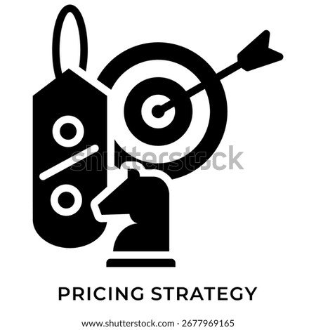 Glyph Pricing Strategy Icon – Target Market and Pricing Plan