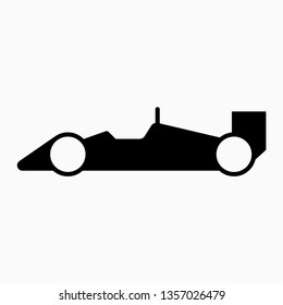 Glyph race car vector icon