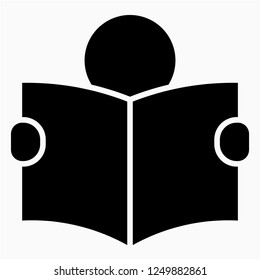 Glyph reading vector icon