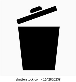Glyph recycle bin pixel perfect vector icon
