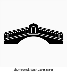 Glyph Rialto bridge vector icon