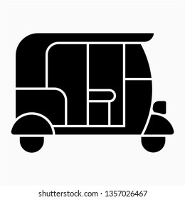 Glyph rickshaw vector icon