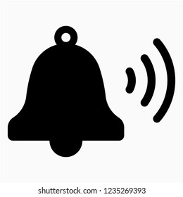 Glyph Ring bell vector icon