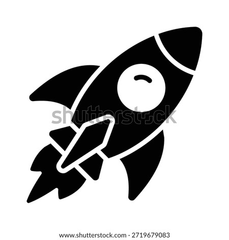 glyph rocket icon symbolizing startup success and innovation.