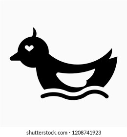 Glyph rubber duck pixel perfect vector icon