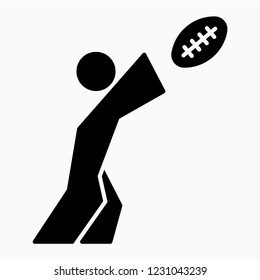 Glyph rugby vector icon