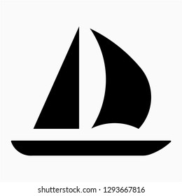 Glyph sail boat vector icon