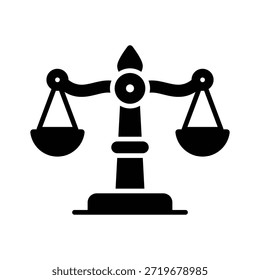 glyph scale icon representing justice, equality, and business ethics