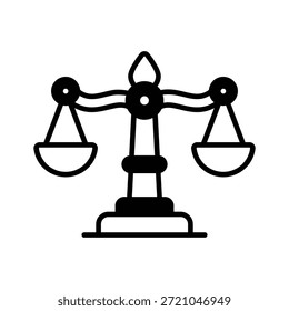 Icono de escala de glifos que representa la justicia, la igualdad y la ética empresarial