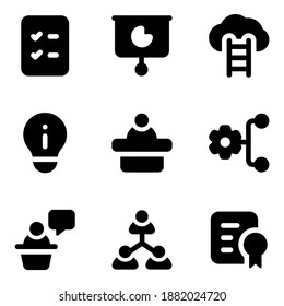 
Glyph Set of Career and Recruitment Icons 