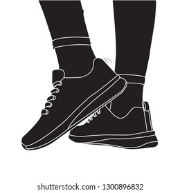 glyph Shoes model vector, modern concept