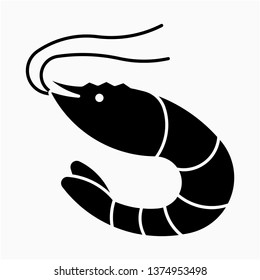 Glyph shrimp vector icon
