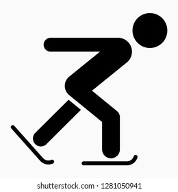 Glyph skating vector icon