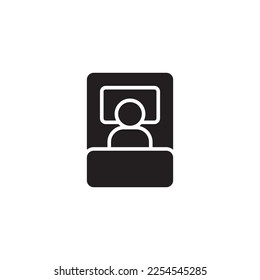 Glyph sleep vector icon from top view. Vector graphic