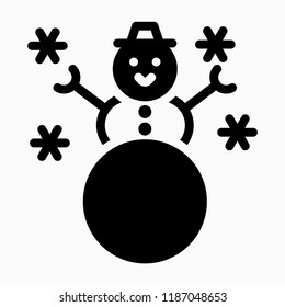 Glyph Snowman pixel perfect vector icon