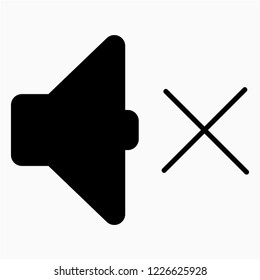Glyph speaker mute vector icon