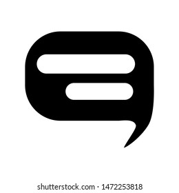 Glyph speech bubble icon. Chat symbol. Simple vector illustration isolated on white background