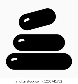 Glyph stacking rings toy pixel perfect vector icon