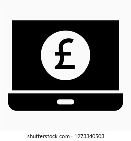 Glyph sterling internet banking pixel perfect vector icon