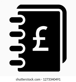 Glyph sterling ledger pixel perfect vector icon