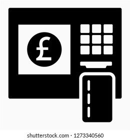 Glyph sterling machine pixel perfect vector icon