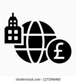 Glyph sterling multinational pixel perfect vector icon