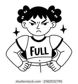 A glyph sticker of annoyed girl
