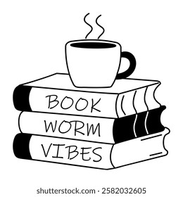 A glyph sticker of bookworm vibes 
