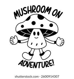 A glyph sticker of cute mushroom 
