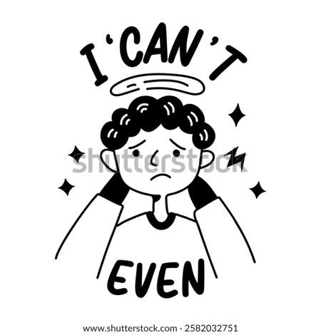 A glyph sticker of exasperated character 
