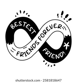 A glyph sticker of a friendship loop 