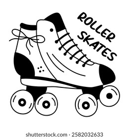 A glyph sticker of roller skates 

