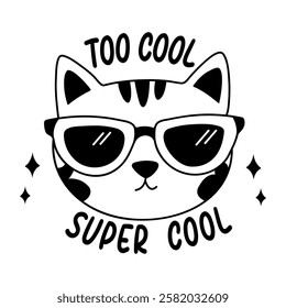 A glyph sticker of super cool cat wearing glasses
