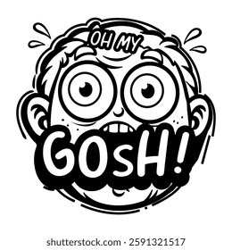 A glyph sticker of surprised boy 