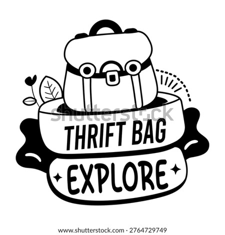 A glyph sticker of a thrift bag

