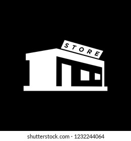 Glyph store icon vector white