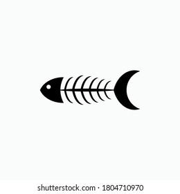 Glyph Style Fishbone Icon Vector
