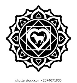 A glyph style icon of animal chakra symbol