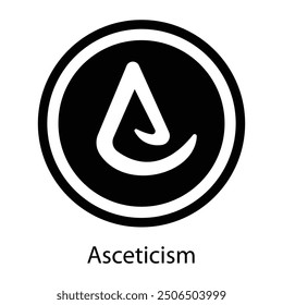 A glyph style icon of asceticism 