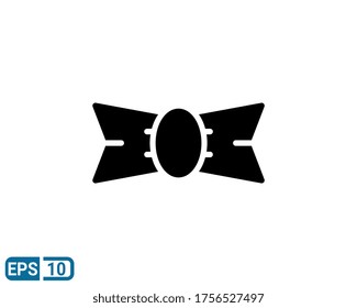 glyph style icon bow tie isolated on white background. EPS 10 