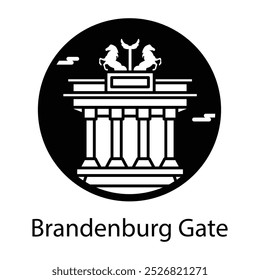 A glyph style icon of brandenburg gate 