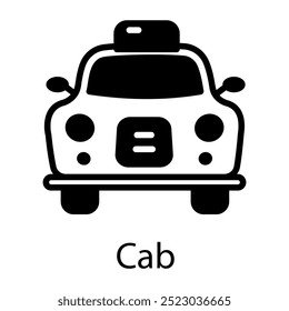 A glyph style icon of cab 