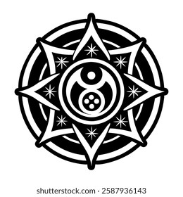 A glyph style icon of celestial healing symbol